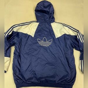 Vtg 80’s Adidas Jacket 3 Stripe Trefoil Logo Puffer Quilted Lined Navy  Sz XL